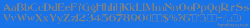 Weitere Informationen zur Saccule-Schriftart Saccule-Schriftart – Graue Schriften auf blauem Hintergrund