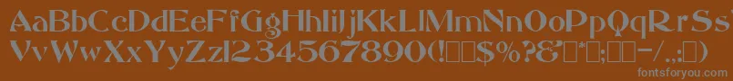 フォントSaccule – 茶色の背景に灰色の文字