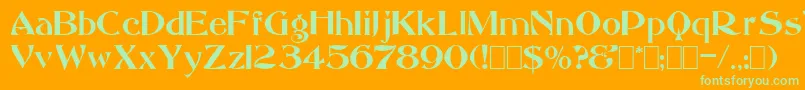 フォントSaccule – オレンジの背景に緑のフォント