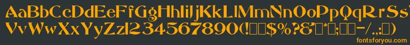 Saccule-fontti – oranssit fontit mustalla taustalla