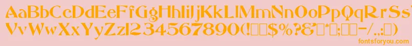 Saccule-fontti – oranssit fontit vaaleanpunaisella taustalla
