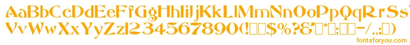 Saccule-Schriftart – Orangefarbene Schriften auf weißem Hintergrund