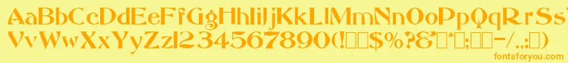 Saccule Font – Orange Fonts on Yellow Background