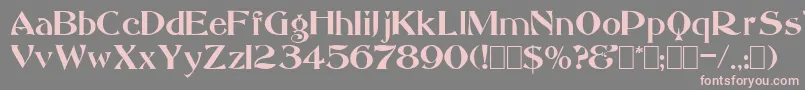 Saccule-Schriftart – Rosa Schriften auf grauem Hintergrund