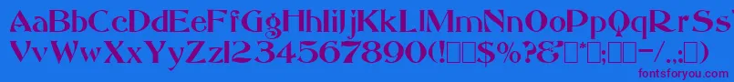 Saccule Font – Purple Fonts on Blue Background