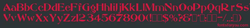 Saccule-fontti – punaiset fontit mustalla taustalla