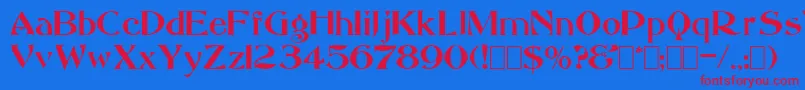 Шрифт Saccule – красные шрифты на синем фоне