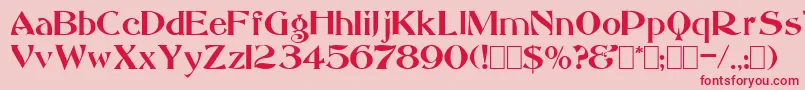 Saccule-Schriftart – Rote Schriften auf rosa Hintergrund