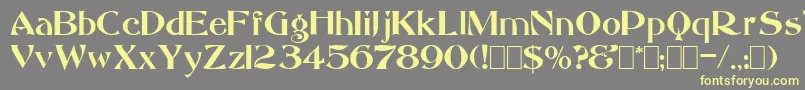 Saccule-Schriftart – Gelbe Schriften auf grauem Hintergrund