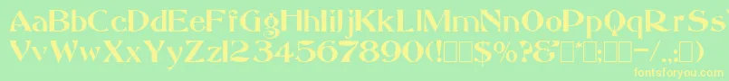 Saccule-fontti – keltaiset fontit vihreällä taustalla