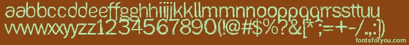 Ank-fontti – vihreät fontit ruskealla taustalla