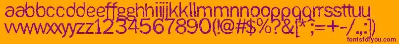 Ank-Schriftart – Violette Schriften auf orangefarbenem Hintergrund