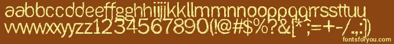 Ank-fontti – keltaiset fontit ruskealla taustalla