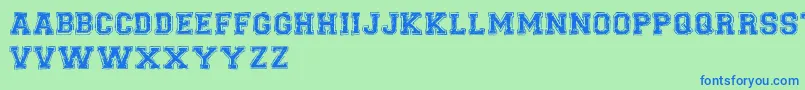 Шрифт UniversalCollegeDemoVersion – синие шрифты на зелёном фоне