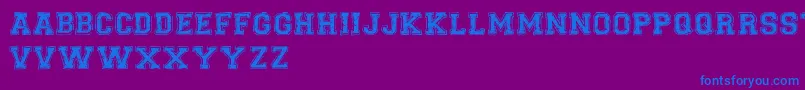 Fonte UniversalCollegeDemoVersion – fontes azuis em um fundo violeta