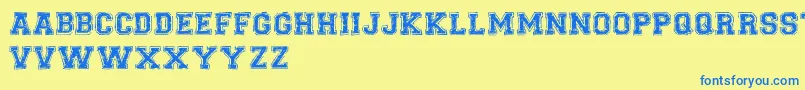 UniversalCollegeDemoVersion Font – Blue Fonts on Yellow Background