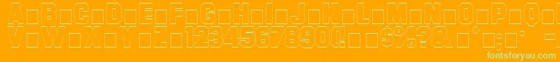 LetterSweaterSansOpenSsiNormal-Schriftart – Grüne Schriften auf orangefarbenem Hintergrund