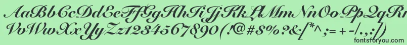 SnellRoundhandBlackScript Font – Black Fonts on Green Background
