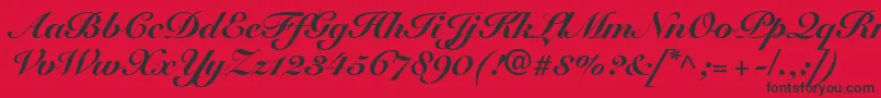 SnellRoundhandBlackScript Font – Black Fonts on Red Background