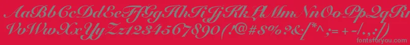 SnellRoundhandBlackScript-Schriftart – Graue Schriften auf rotem Hintergrund