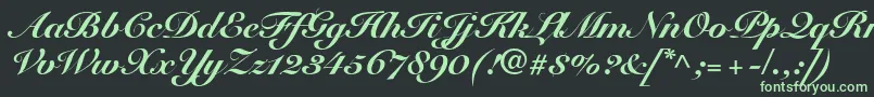 SnellRoundhandBlackScript Font – Green Fonts on Black Background