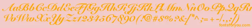 SnellRoundhandBlackScript Font – Orange Fonts on Pink Background