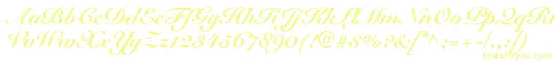 SnellRoundhandBlackScript Font – Yellow Fonts on White Background