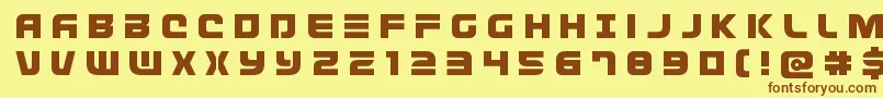 Defconzerotitle Font – Brown Fonts on Yellow Background