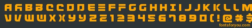 フォントDefconzerotitle – 黒い背景にオレンジの文字