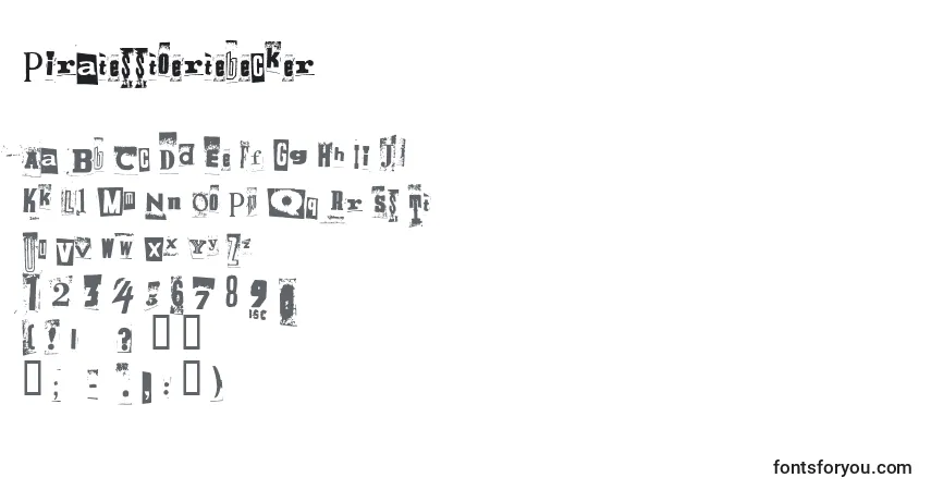 Schriftart Piratesstoertebecker – Alphabet, Zahlen, spezielle Symbole