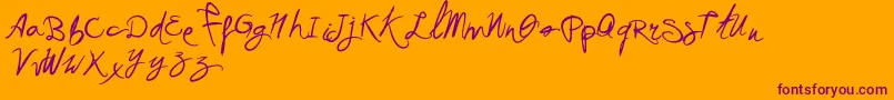 VtksAcademy-fontti – violetit fontit oranssilla taustalla