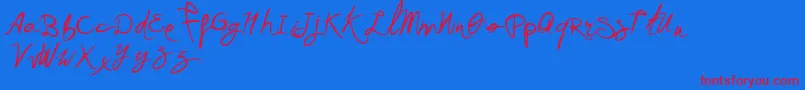 VtksAcademy-fontti – punaiset fontit sinisellä taustalla
