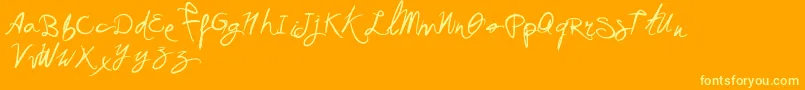 VtksAcademy Font – Yellow Fonts on Orange Background