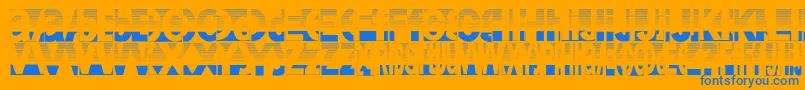 fuente Friendlyfiredust – Fuentes Azules Sobre Fondo Naranja