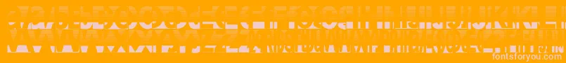 Friendlyfiredust-Schriftart – Rosa Schriften auf orangefarbenem Hintergrund