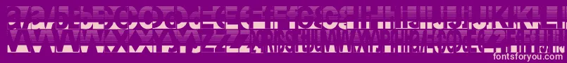Friendlyfiredust-fontti – vaaleanpunaiset fontit violetilla taustalla