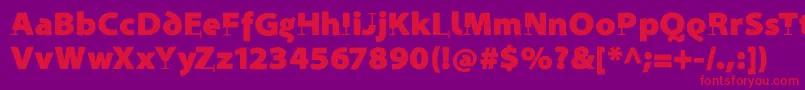 Czcionka ProthesisBlack – czerwone czcionki na fioletowym tle