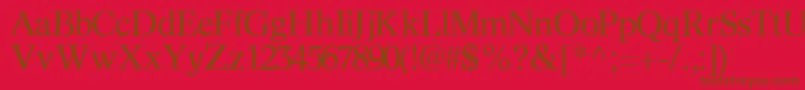 InformaticssskRegular-Schriftart – Braune Schriften auf rotem Hintergrund