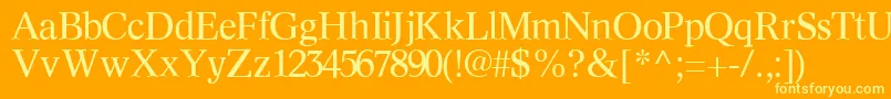InformaticssskRegular-Schriftart – Gelbe Schriften auf orangefarbenem Hintergrund