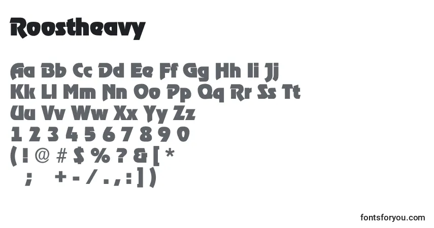 Schriftart Roostheavy – Alphabet, Zahlen, spezielle Symbole
