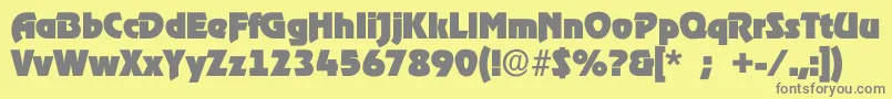 フォントRoostheavy – 黄色の背景に灰色の文字