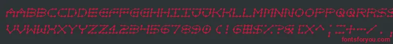 フォントNotjustatoy – 黒い背景に赤い文字