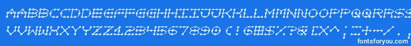 フォントNotjustatoy – 青い背景に白い文字