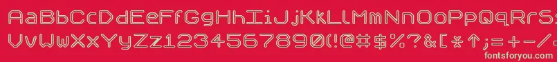 フォントSpeculumOutline – 赤い背景に緑の文字