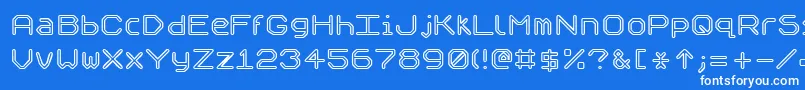 フォントSpeculumOutline – 青い背景に白い文字