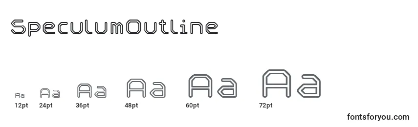 Размеры шрифта SpeculumOutline