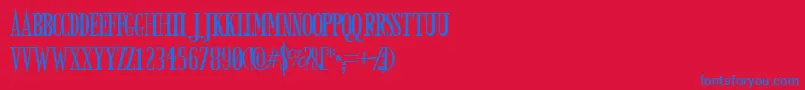 フォントArmyd – 赤い背景に青い文字