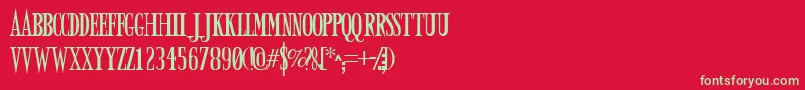 フォントArmyd – 赤い背景に緑の文字