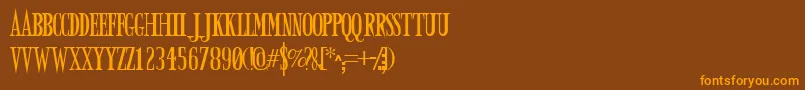 Weitere Informationen zur Armyd-Schriftart Armyd-Schriftart – Orangefarbene Schriften auf braunem Hintergrund