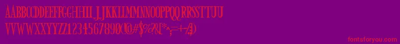 Armyd-Schriftart – Rote Schriften auf violettem Hintergrund